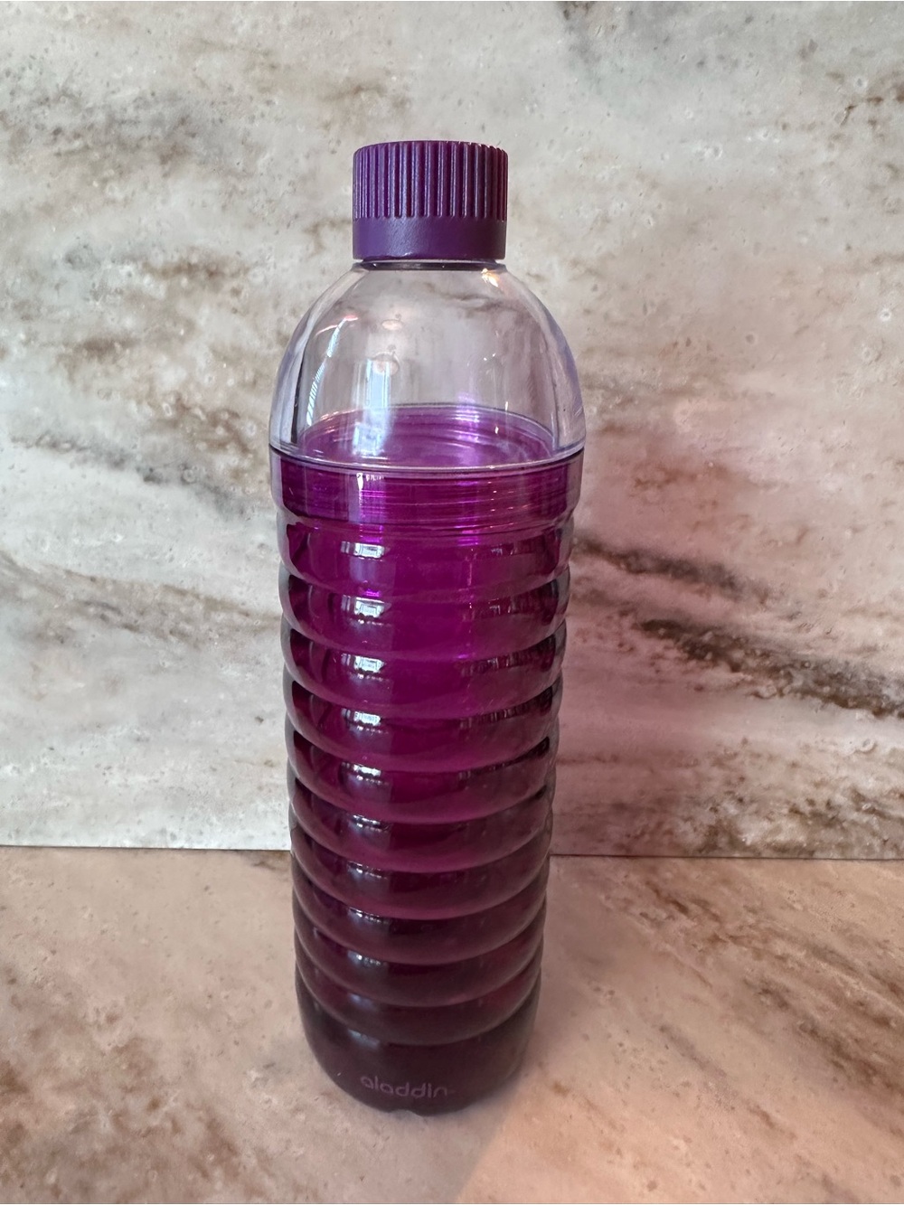 Aladdin 2 Way Lid Water Vessel Drink Bottle 18oz Easy Add Ice & Cleaning Purple